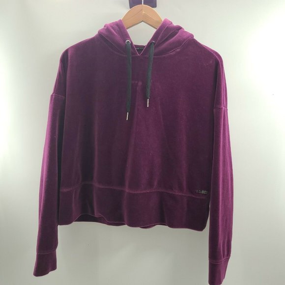 Calvin Klein‎ Performance Burgandy Velour Hoodie Size Medium - Picture 1 of 7